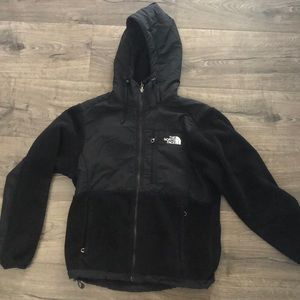 Women’s north face hooded jacket black size small